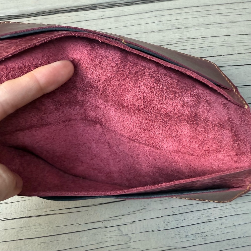 Long Leather Wallet in Burgundy - Picture 10 of 13